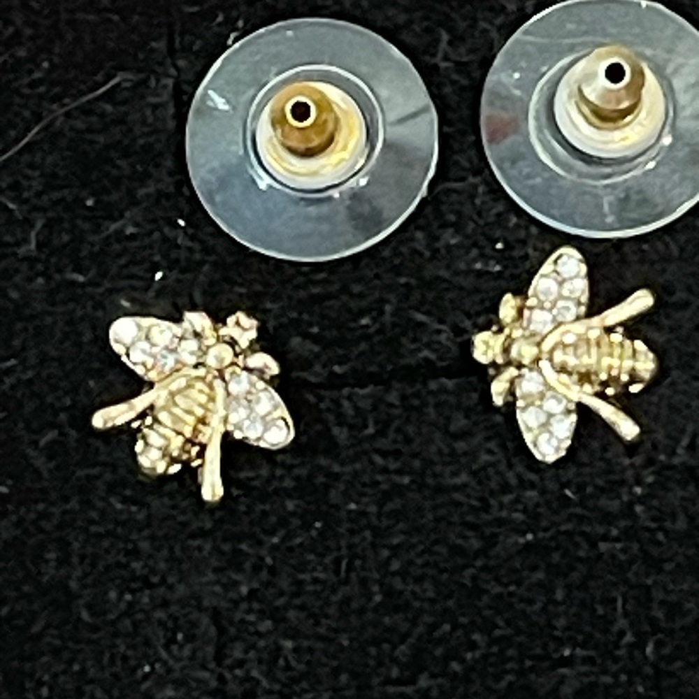 Gold Bee Stud Earrings